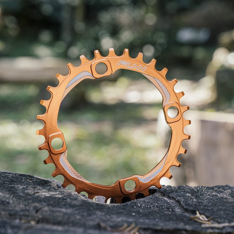 Funn Solo Narrow Wide Chainring for 9 10 11 12 Speed Chain, Fits 104mm BCD Interface Crankset, Single Speed Bike Chain Ring for MTB, BMX Bike, Gravel Bike and Road Bike (30T, Orange) - Image 2